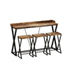 Chic X-Shape Dining Set with Stools