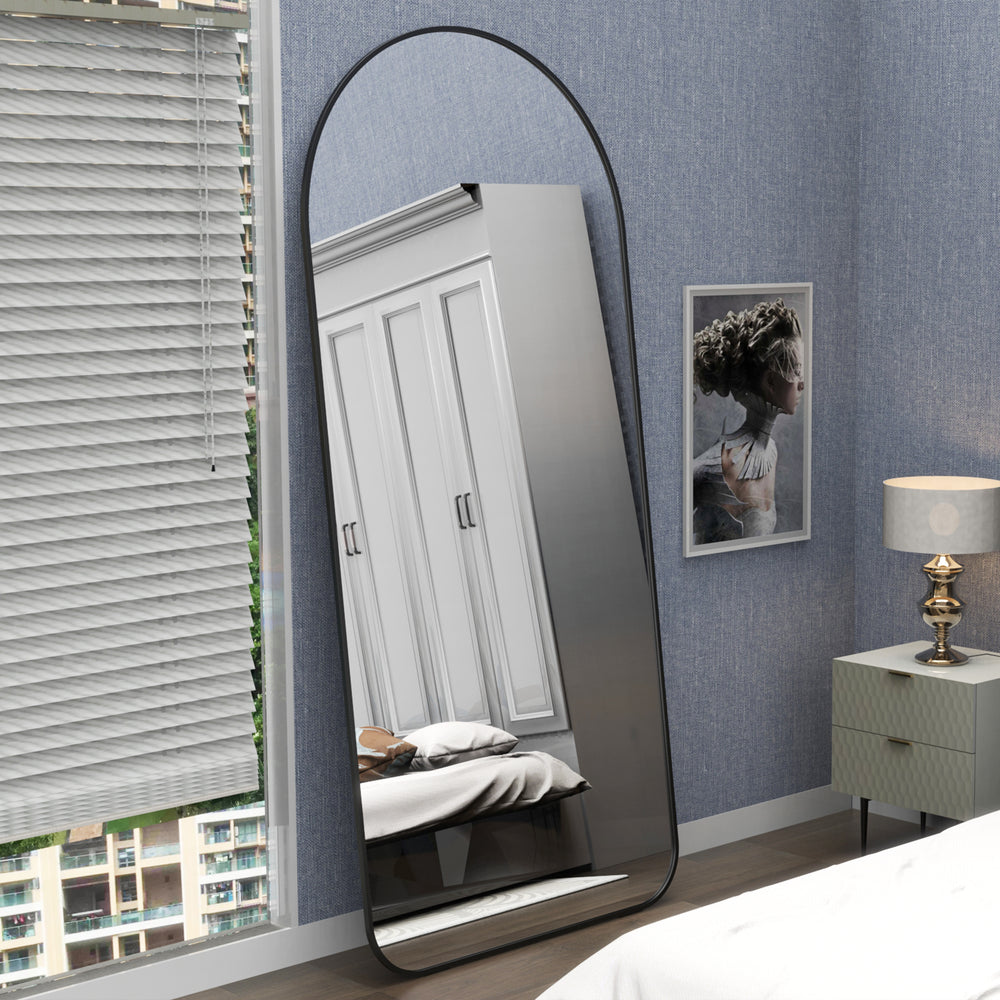 Elegant Black Full-Length Mirror - Stylish Oversized Design for Any Room