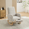 Cozy Rocking Glider Chair with Footrest and Pocket - Light Gray