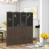 “Chic Walnut Room Divider with Blackboard”