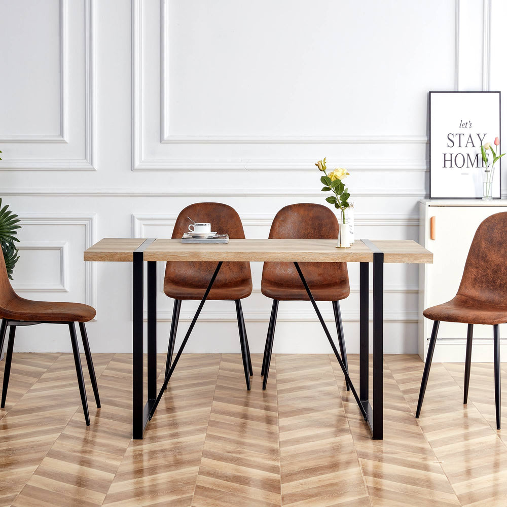 Rustic Industrial Wood Dining Table for Cozy Gatherings