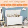 Whimsical White Wooden Toy Box with Safety Lid