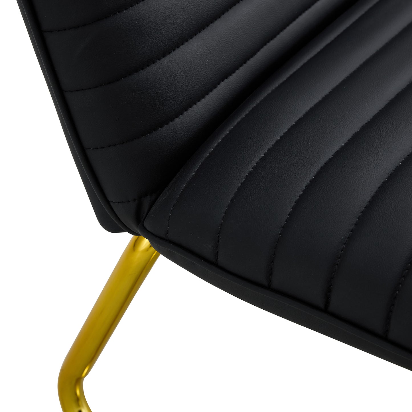 Chic Black Armless Sofa Chair with Gold Legs