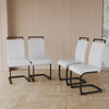 Chic White Faux Leather Dining Chairs - Set of Four