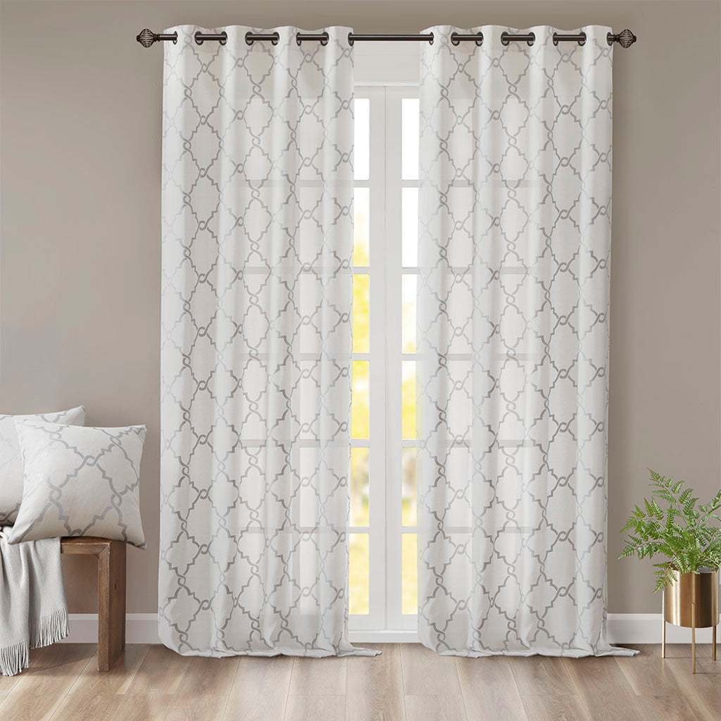 Fretwork Charm Grommet Curtain Panel