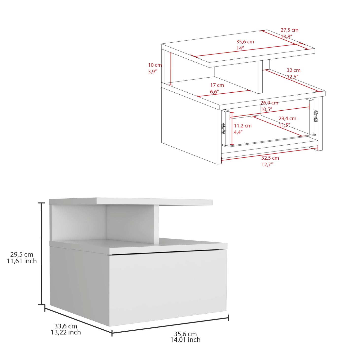 Adele Chic Floating Nightstand