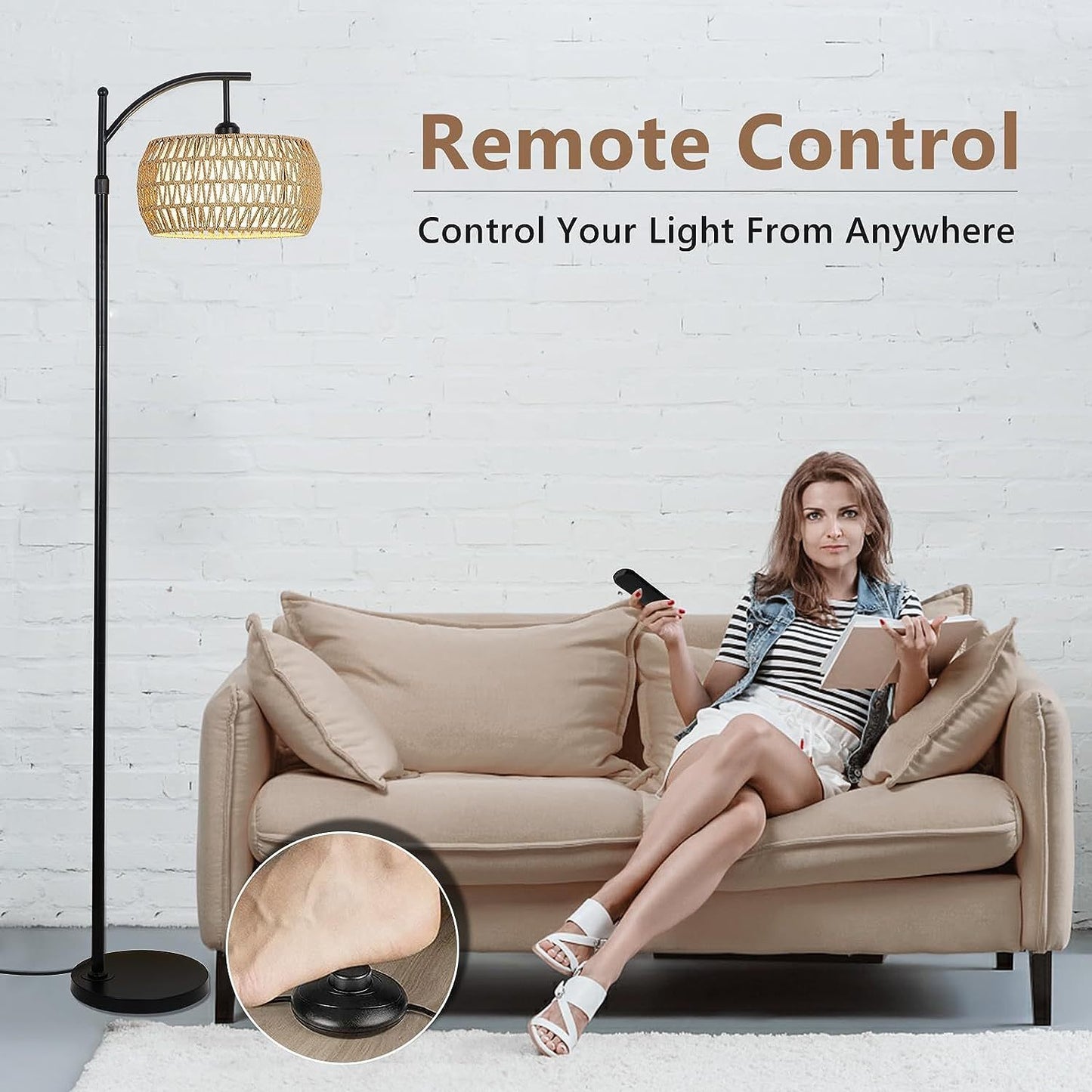 Remote-Controlled Arc Floor Lamp