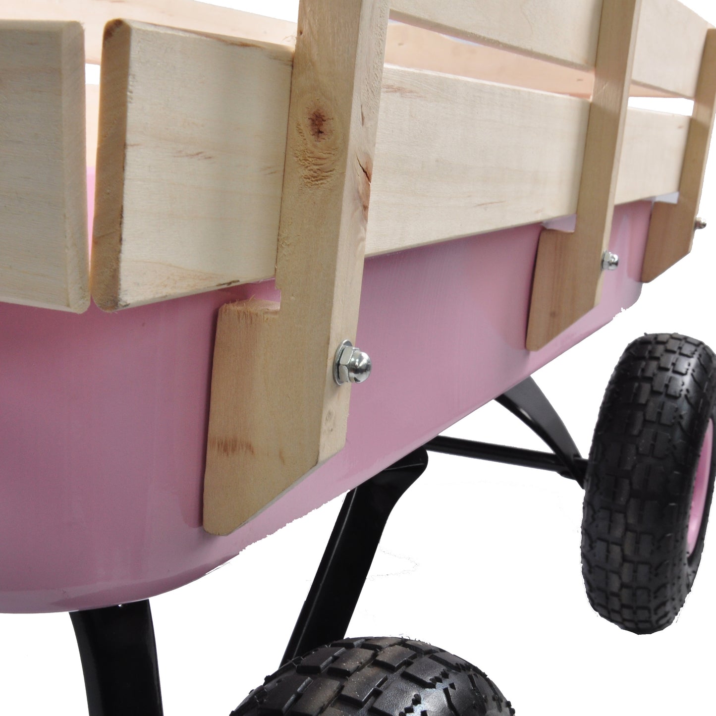 All-Terrain Garden Wagon with Wood Railing