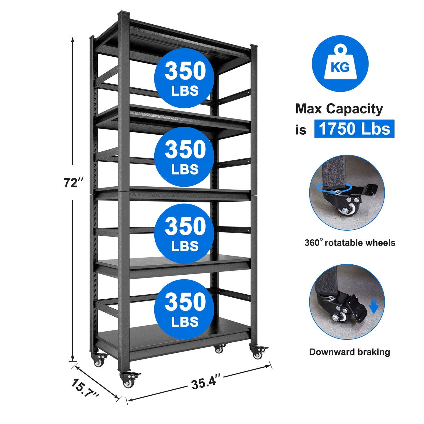 Roll & Store Heavy Duty Shelving Unit