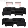 Chic Reversible Sectional Sofa with Storage Ottoman