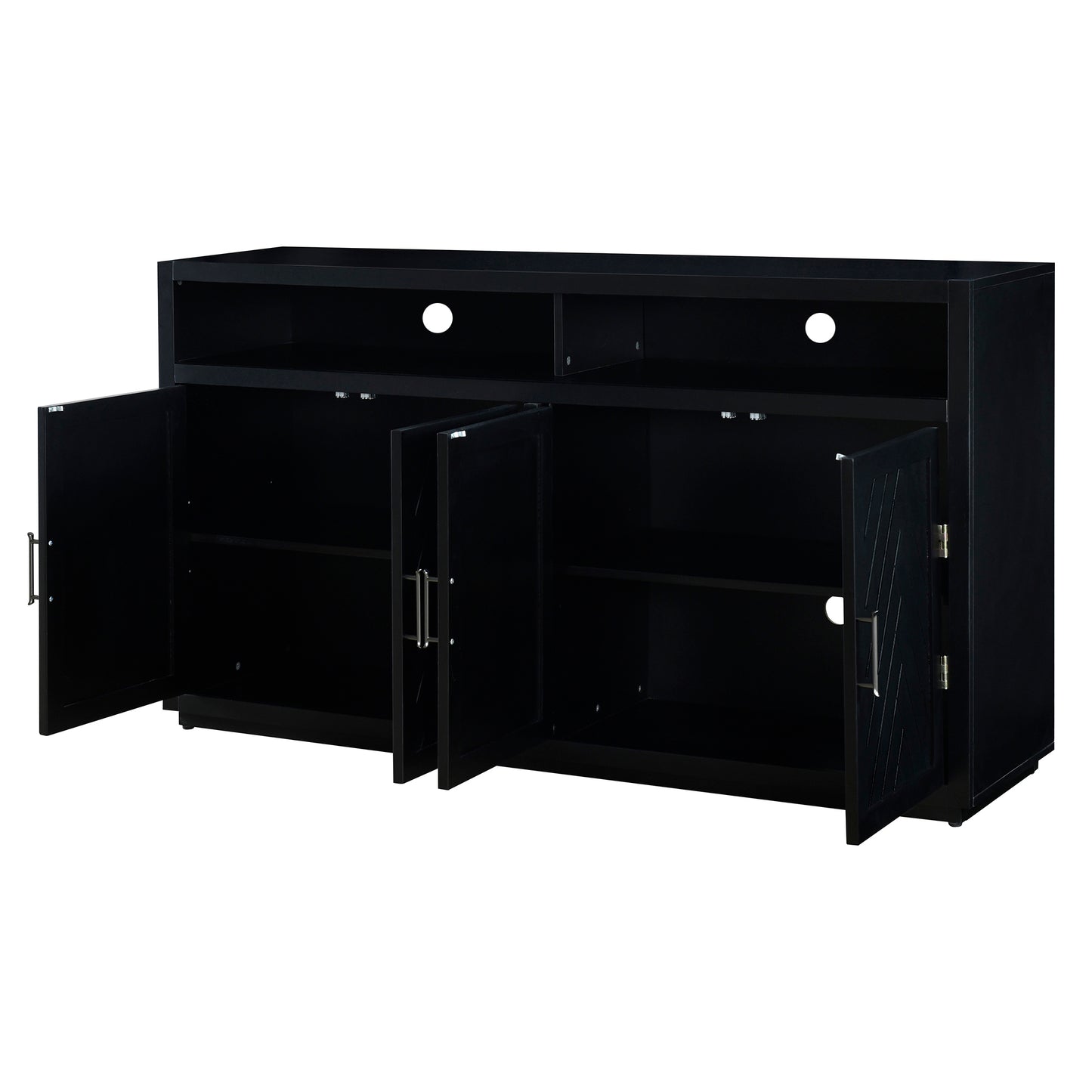 Stylish Black Classic Sideboard with Adjustable Shelves