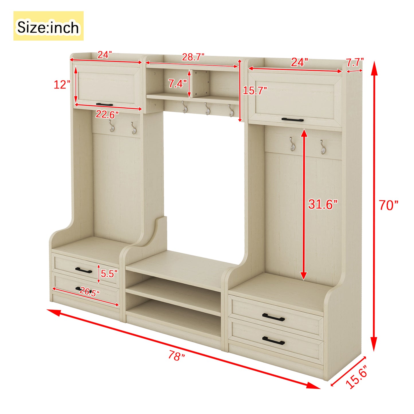 Versatile Hall Tree with Storage & Hooks