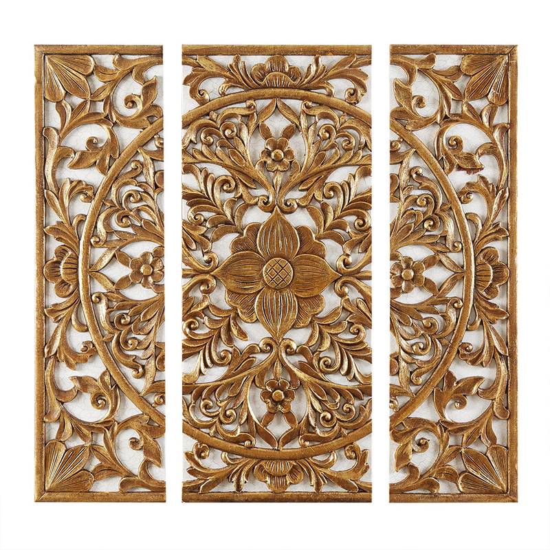 Trio of Textured Resin Wall Art