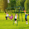 Backyard Metal Swing Set with Safety Belt