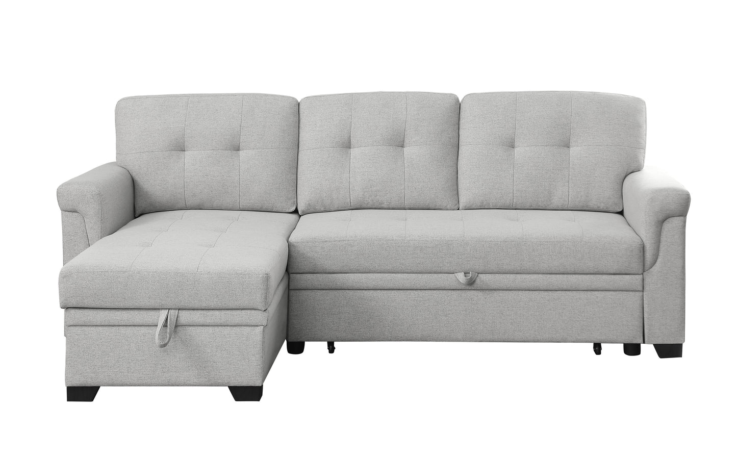 Cozy Haven Light Gray Reversible Sleeper Sofa with Storage Chaise