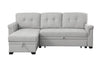 Cozy Reversible Sleeper Sectional with Chaise Storage - Light Gray Linen