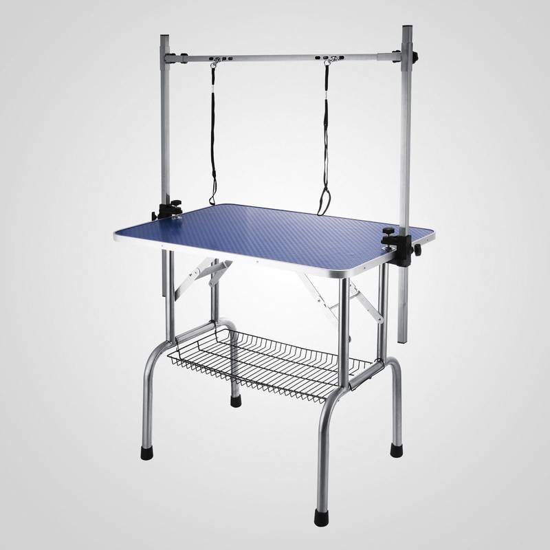 Blue Pet Grooming Table with Storage