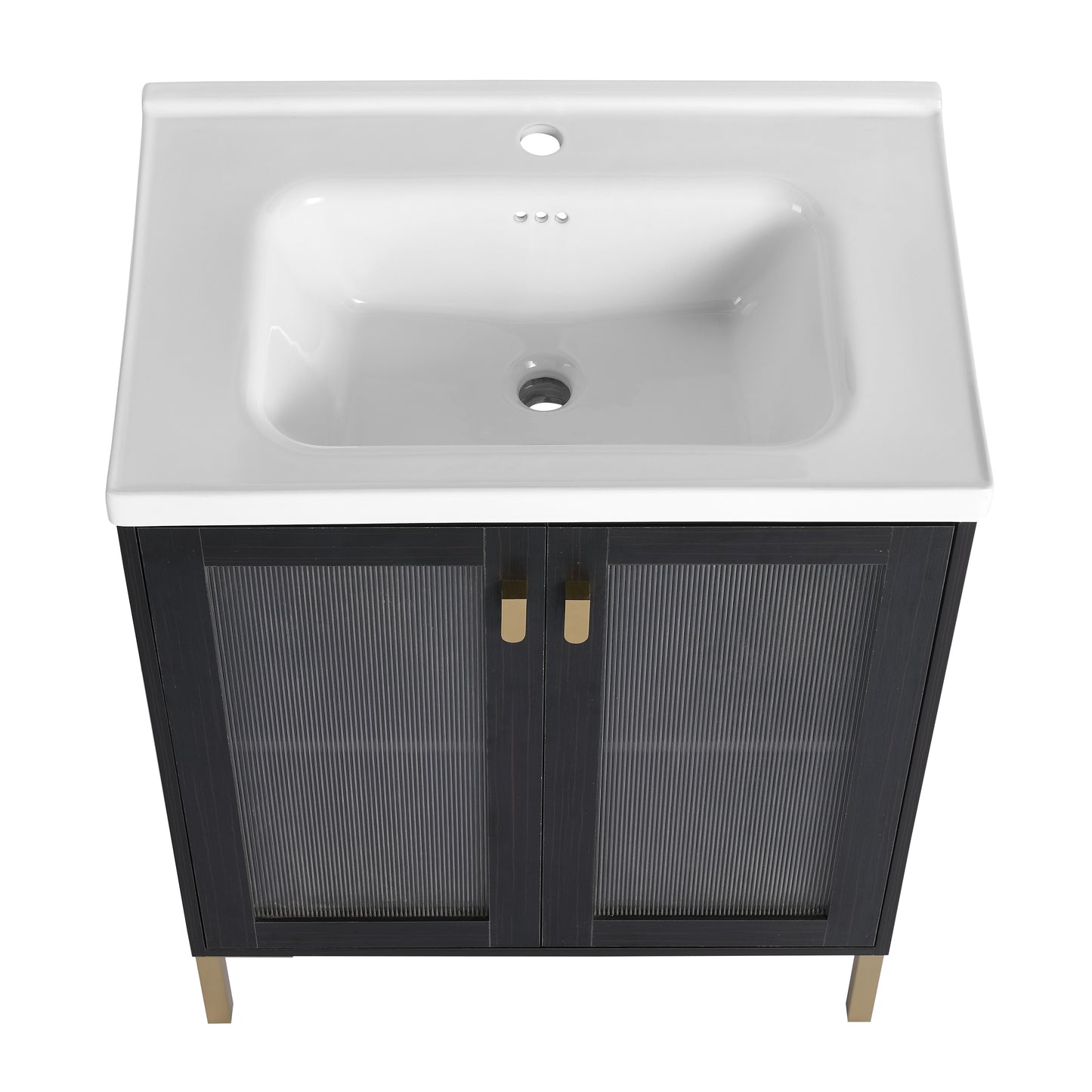 Chic Bathroom Vanity with Ceramic Sink and Soft Close Doors