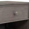 Charming Gray Wooden Nightstand with Drawer and Open Shelf