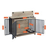 Chic Pet Crate & Side Table with Wheels & Bowls
