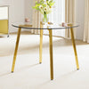 Chic Glass Round Table with Golden Legs