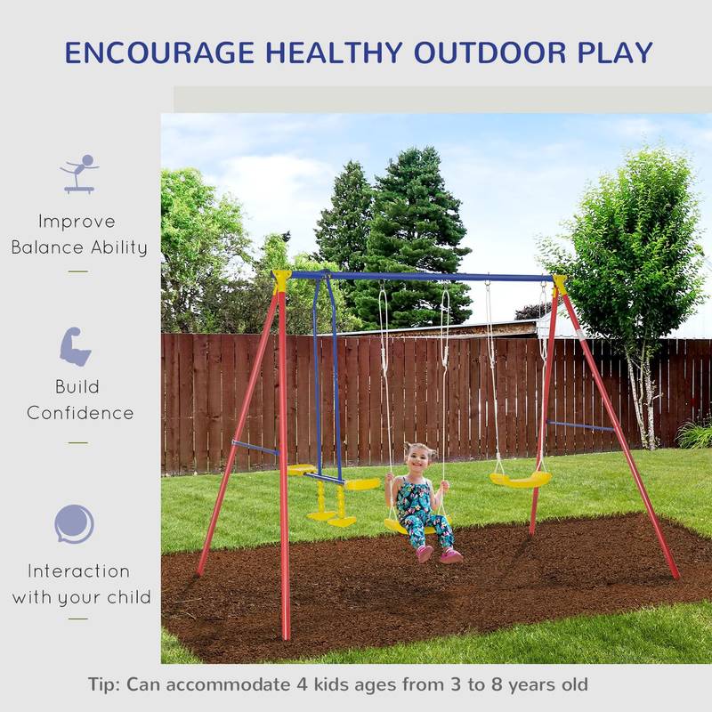 Outsunny Fun Swing Set Adventure