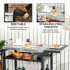 Outdoor Chef’s Cart with Foldable Table & Wheels