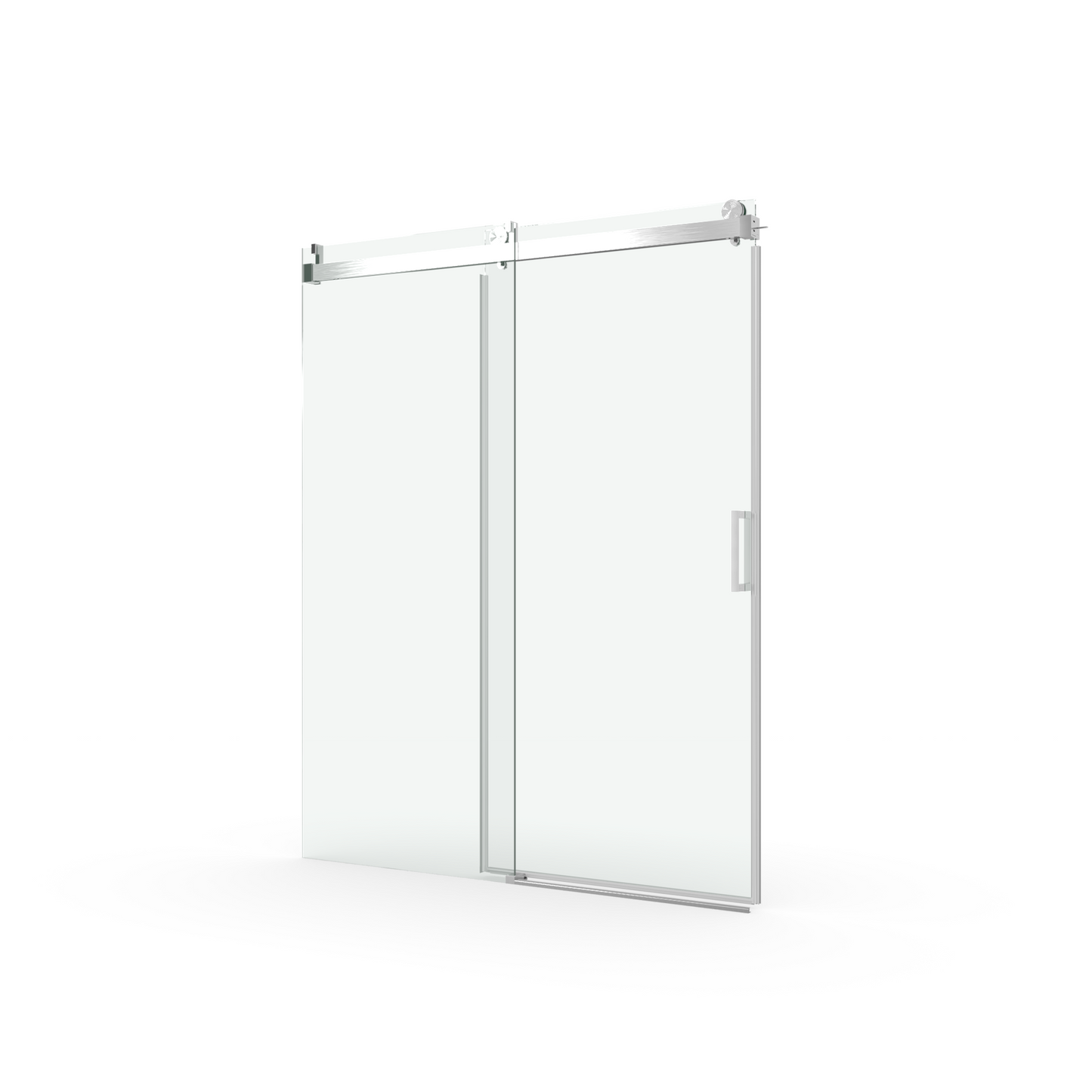 Sleek Soft-Close Frameless Shower Door in Brushed Nickel