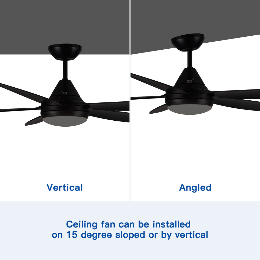 Sleek LED Ceiling Fan with Black Blades