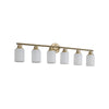 Golden Glow Vanity Light with Frosted Shades