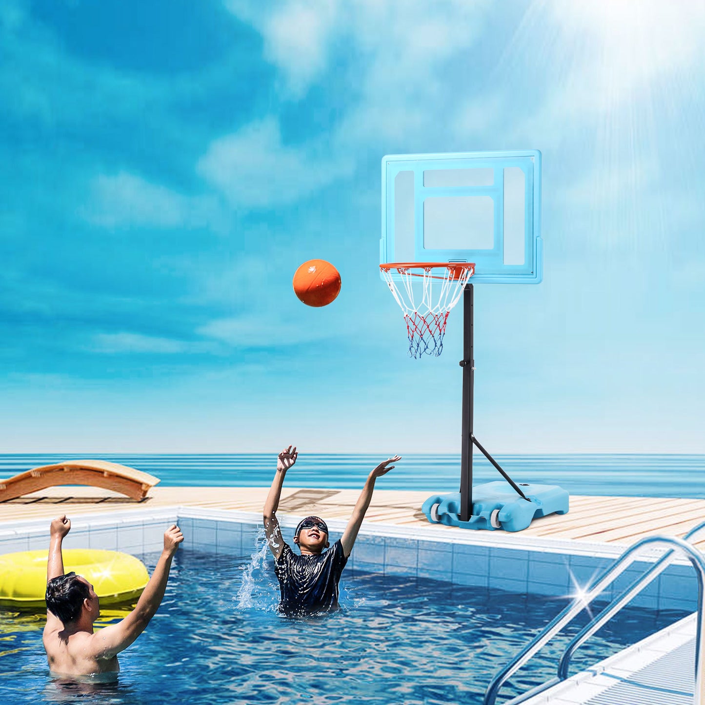 Family Fun Adjustable Poolside Basketball Hoop