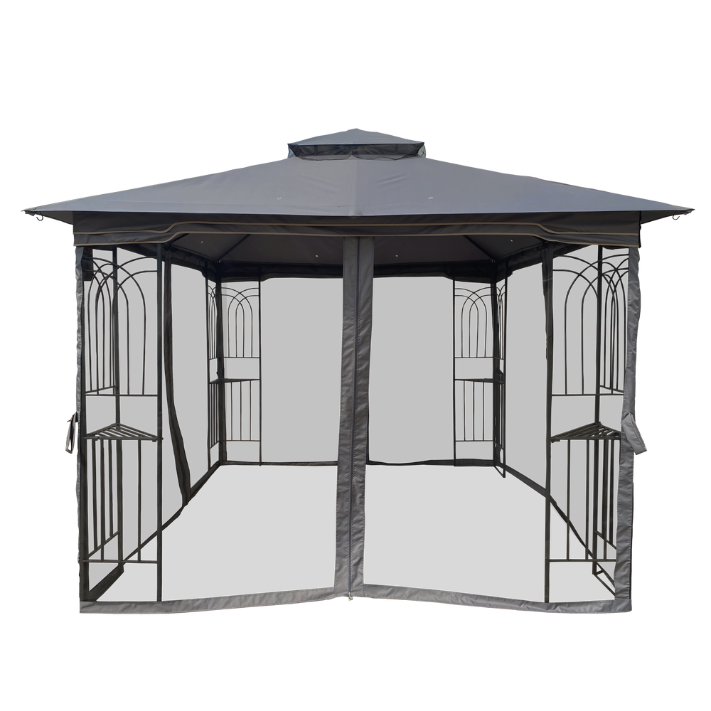 Cozy Outdoor Gazebo Canopy with Bug Screen