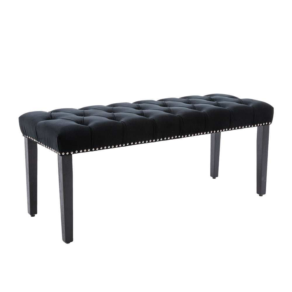 Velvet Elegance Tufted Bench