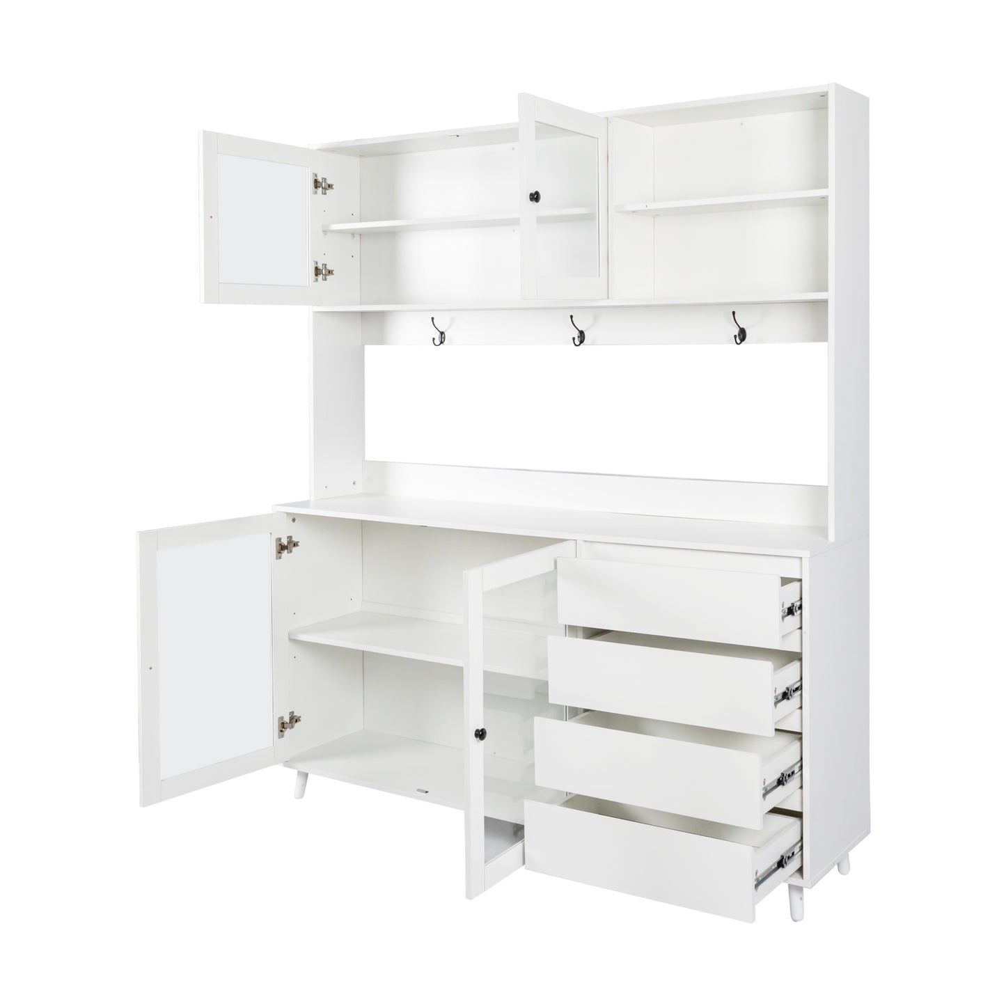 Charming White Kitchen Storage Hutch