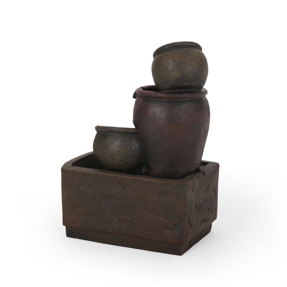 Rustic Triple-Tier Bochas Fountain