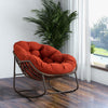 Cozy Orange Rattan Rocker