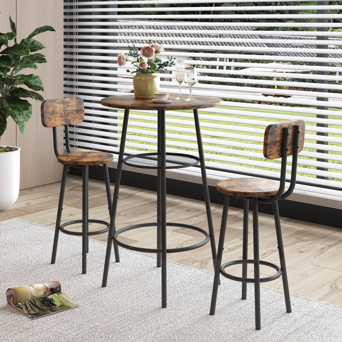 Chic Bar Set with Cozy Stools