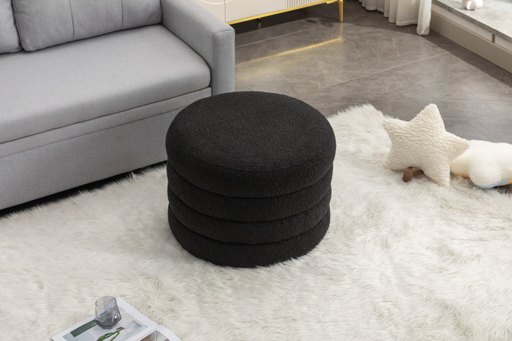 Stylish Black Storage Ottoman