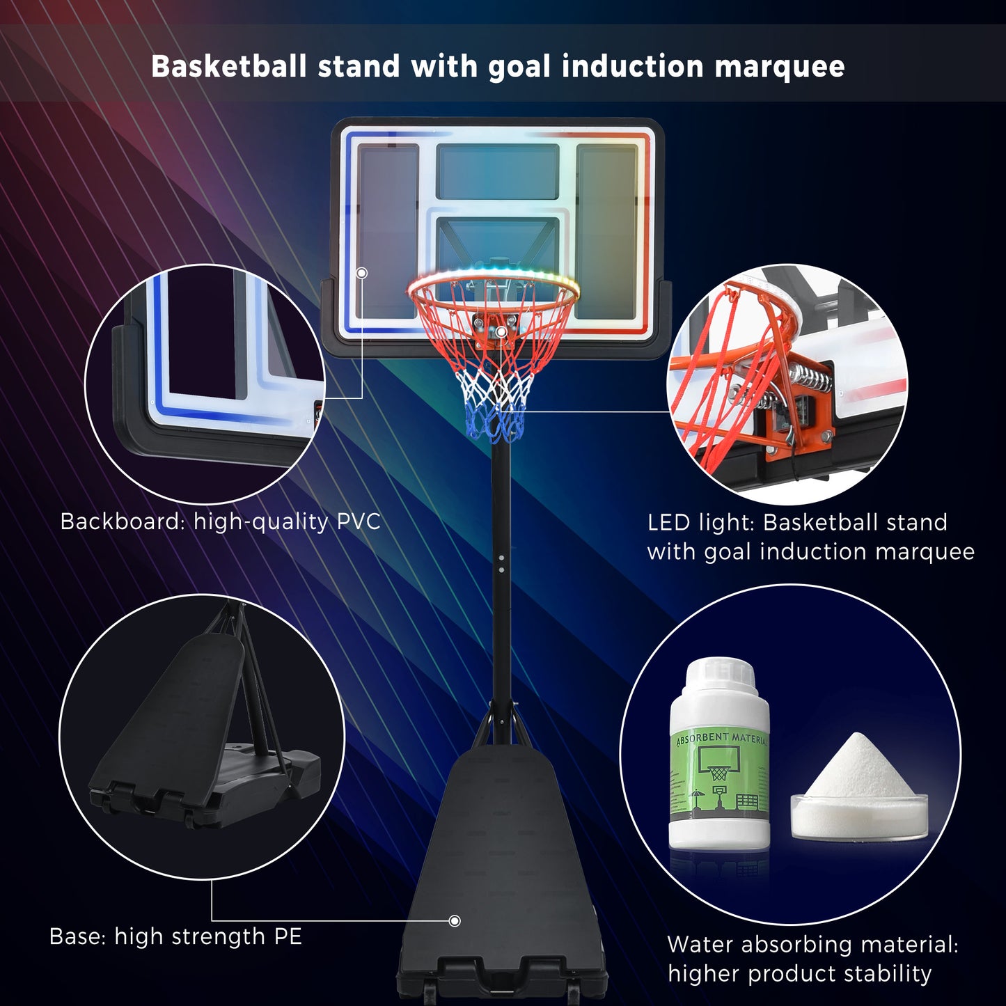 GlowSphere Portable Basketball Hoop