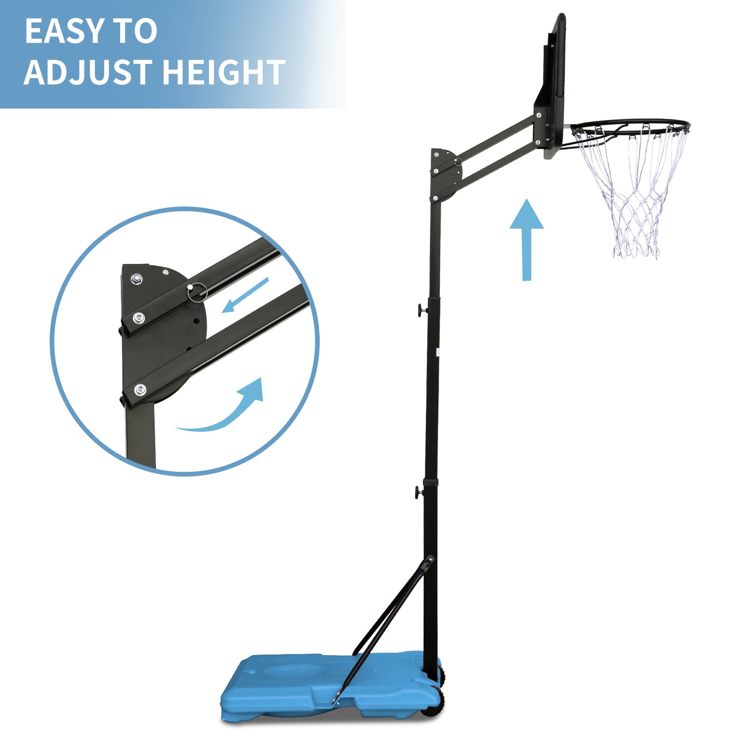 Easy-Adjust Portable Basketball Hoop