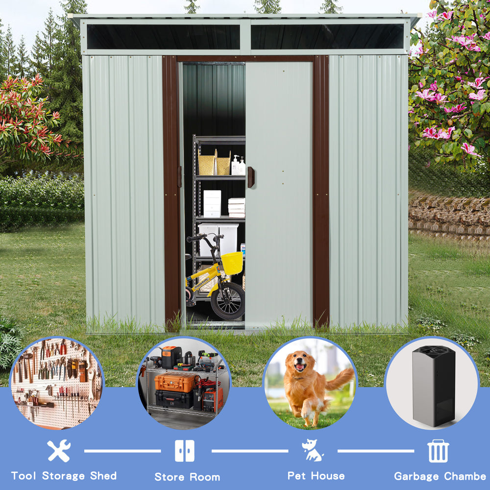 Stylish White Outdoor Storage Shed