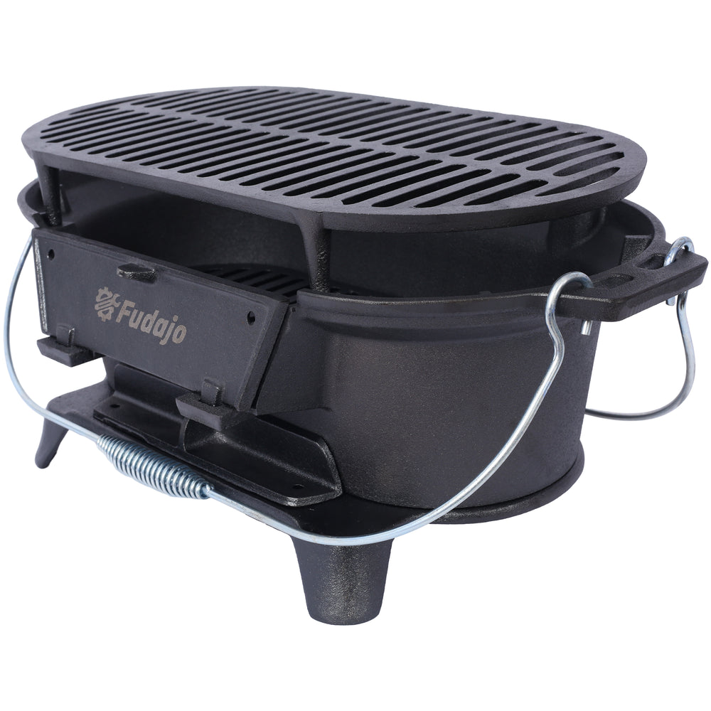 Portable Cast Iron Grill & Skillet Combo