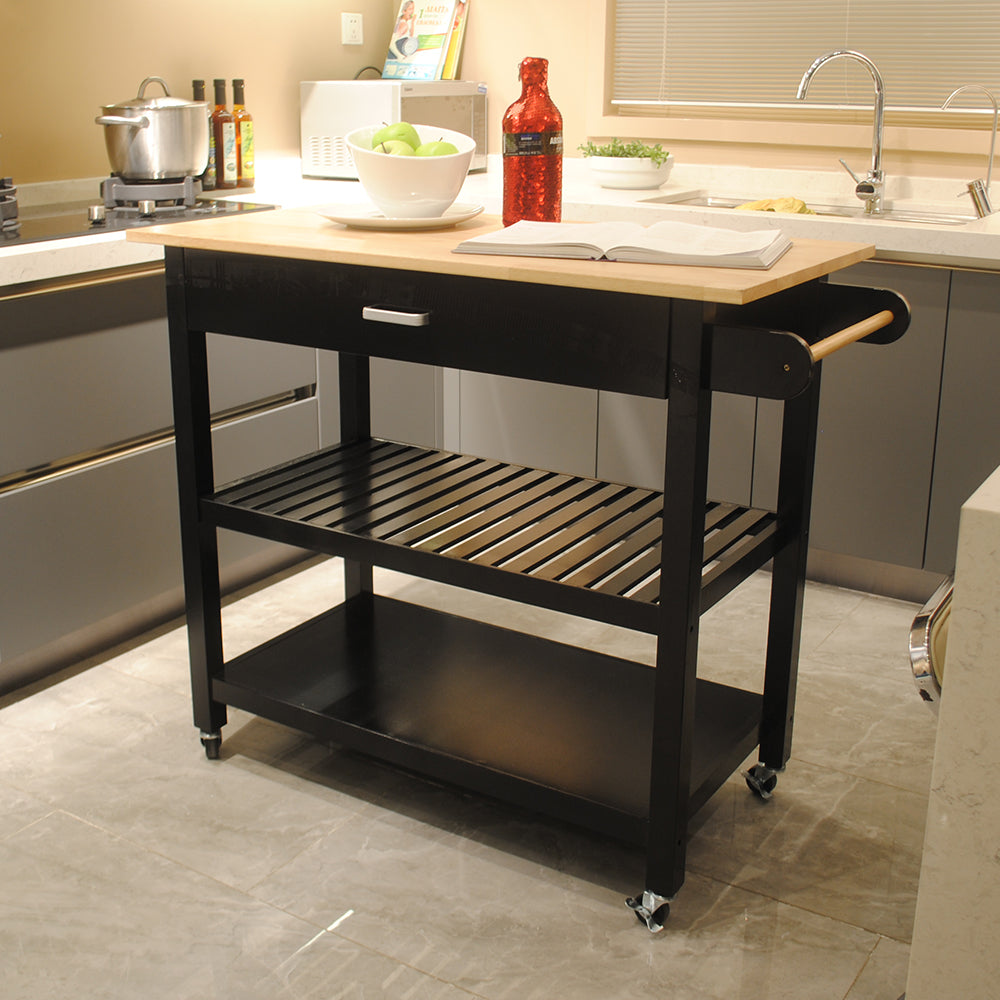 Stylish Mobile Kitchen Island with Lockable Wheels