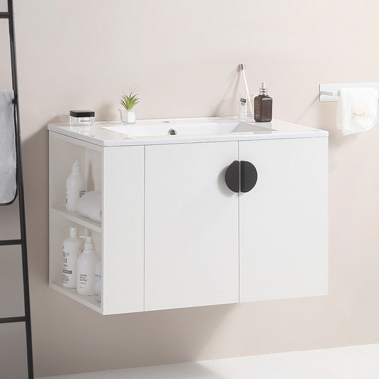 Stylish White Bathroom Vanity with Sink and Cabinet