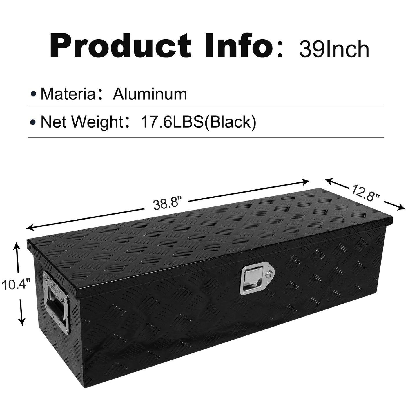 Durable Aluminum Tool Box for Pickup Trucks and RVs - Lockable and Portable