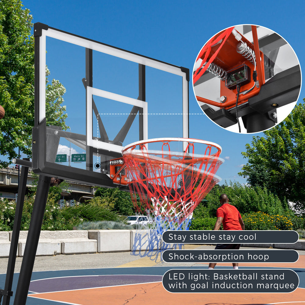 GlowHoops: Adjustable Portable Basketball System for Day and Night Fun