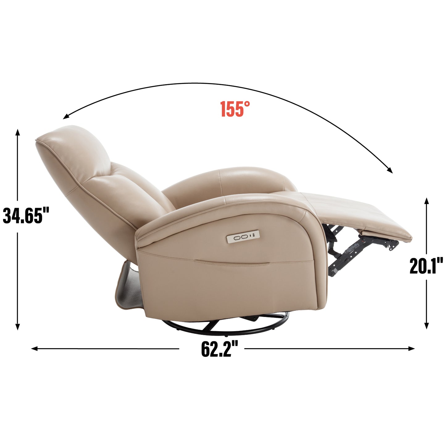 Ultimate Comfort Swivel Recliner with USB Ports