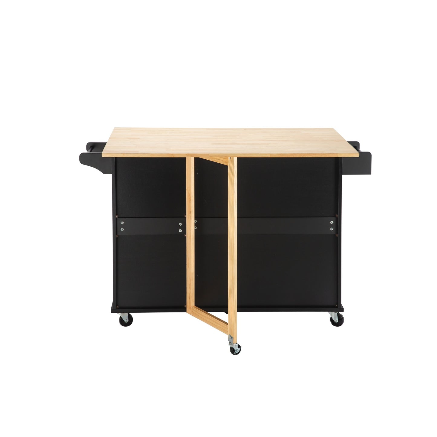 Versatile Kitchen Island Cart with Expandable Tabletop and Ample Storage