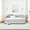 Cozy Linen Daybed with Hidden Trundle and USB Charging