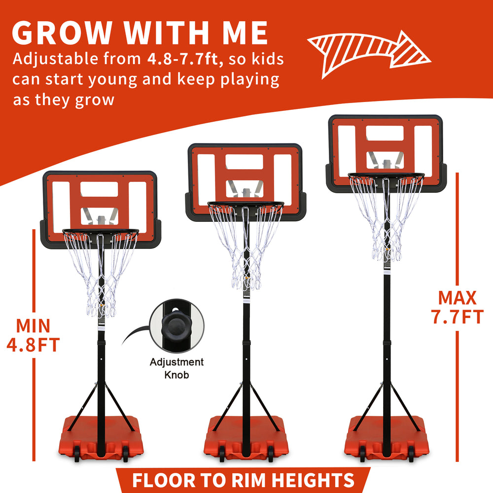 Versatile Portable Basketball Hoop with Adjustable Height